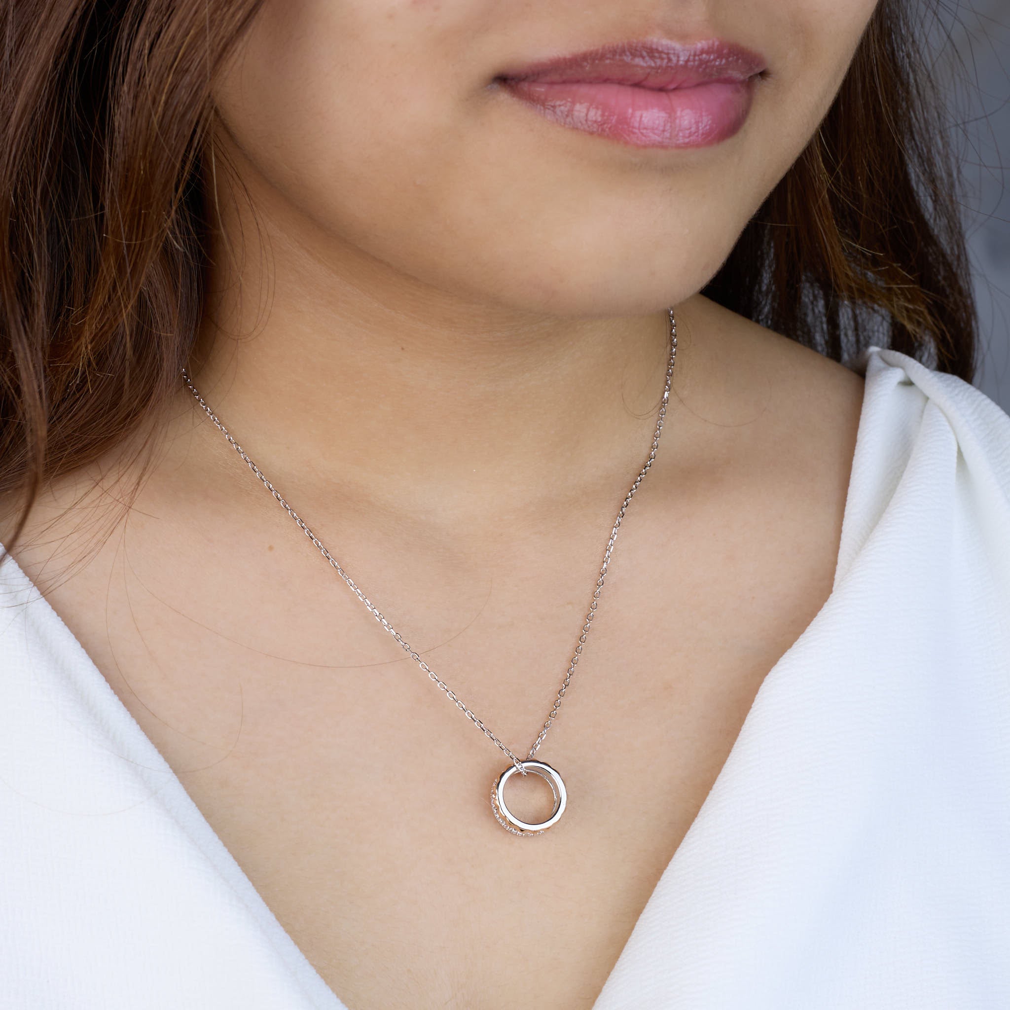 Silver Trinity Ring Pendant For Her
