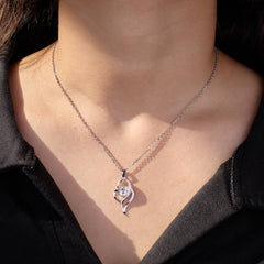 Silver Swirling heart Pendant necklace for her