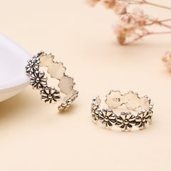 Silver Oxidised Dream Toe Ring