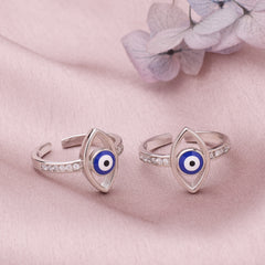Silver Daisy Flawless Evil Eye Toe Ring