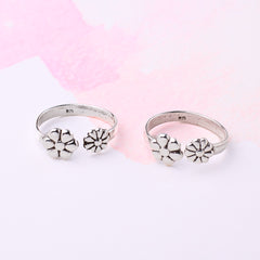 Silver Oxidised Nova Toe Ring