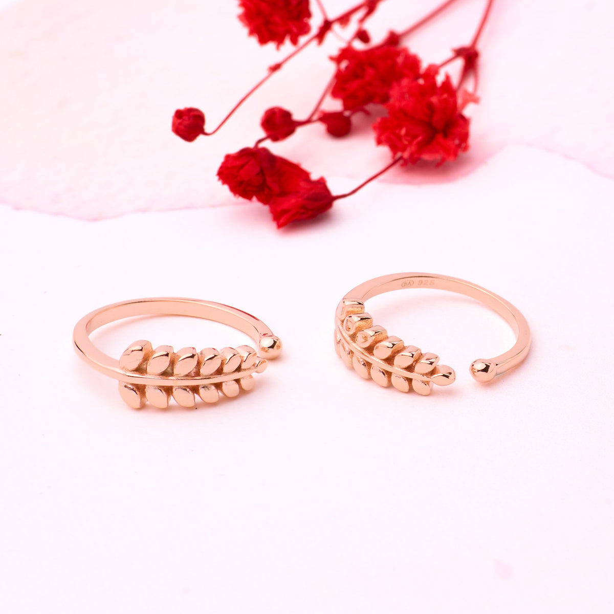 Rose Gold Leaf Toe Ring