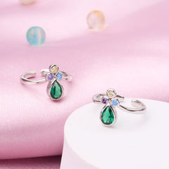 Silver Green Vibrant Toe Ring