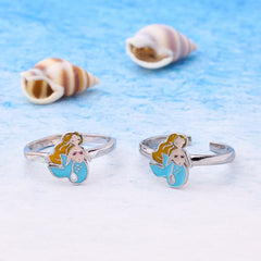 Silver Whimsical Mermaid Toe Ring for Her