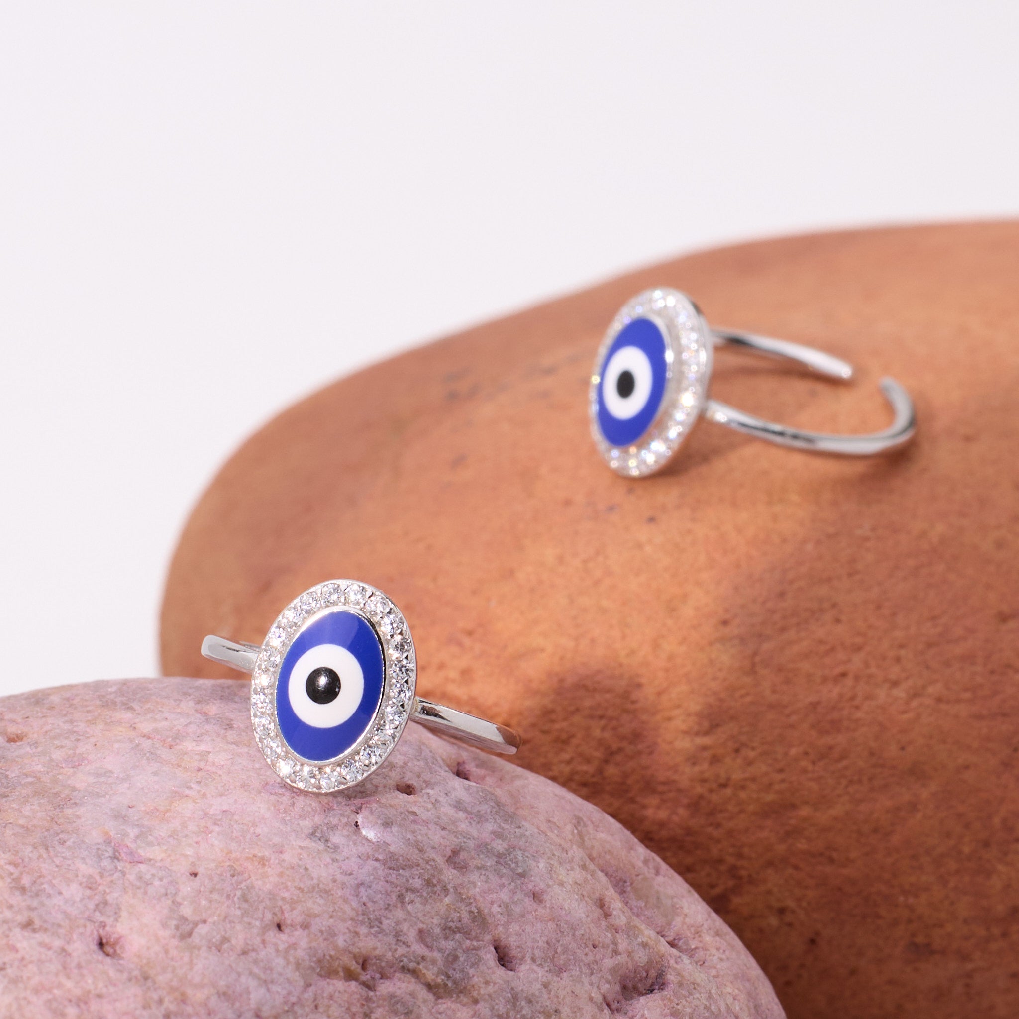 Silver Blue Evil Eye Sterling Silver Toe Ring