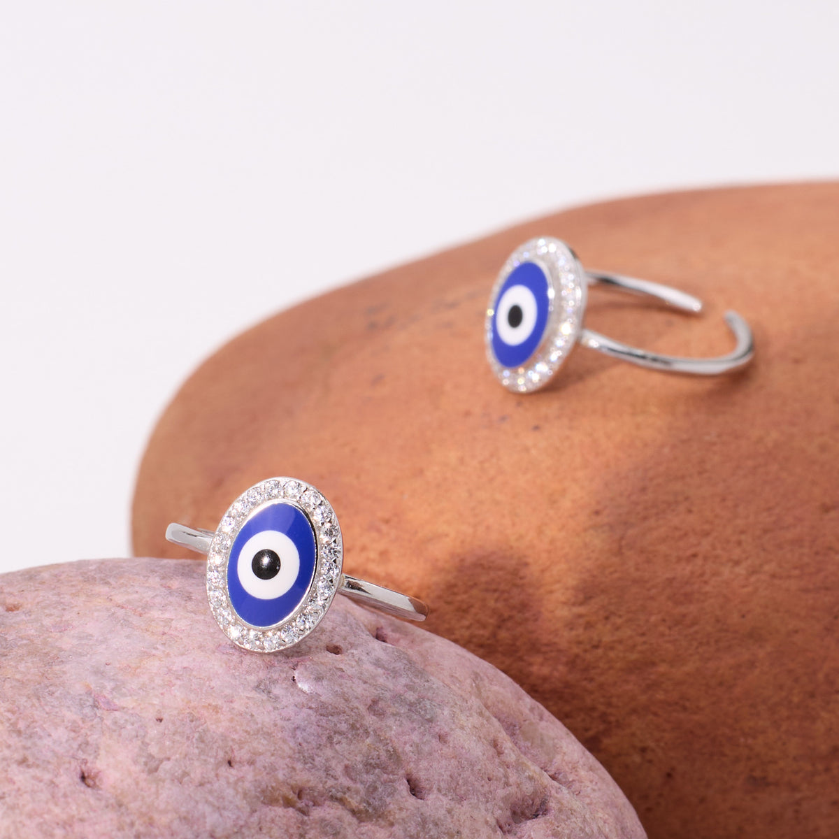 Silver Blue Evil Eye Sterling Silver Toe Ring