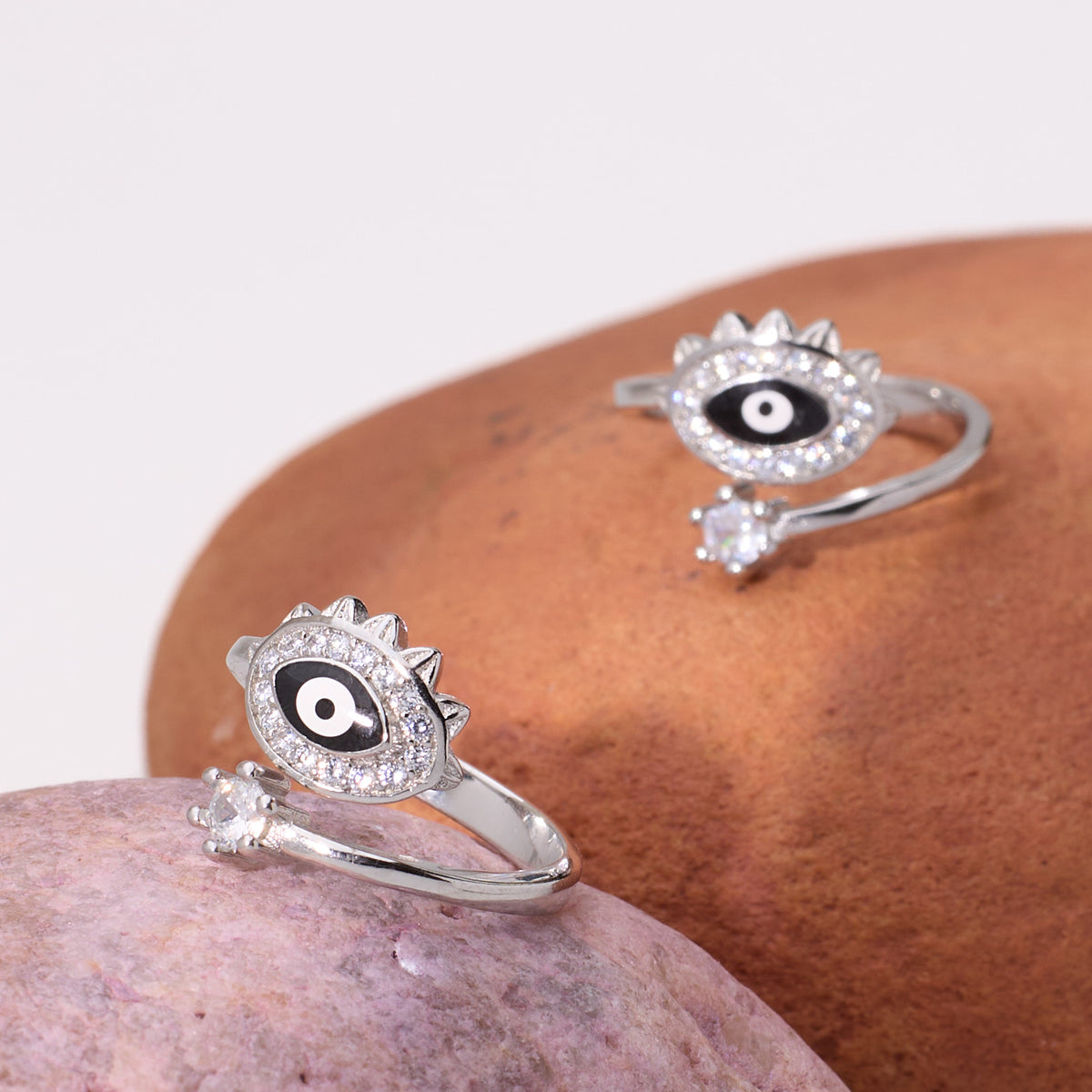 Silver Radiant Halo Evil Eye Toe Ring