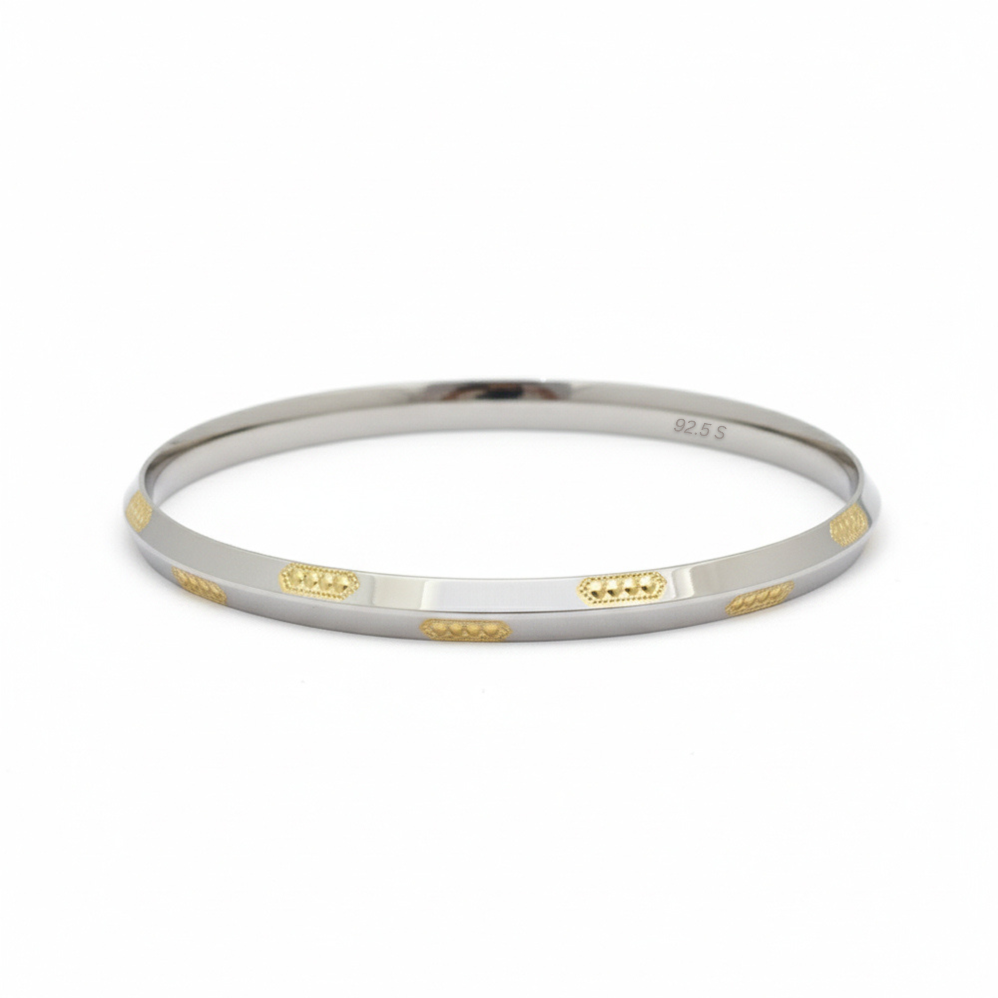 Silver Premium Gold polish Designer Unisex kada (bracelet)