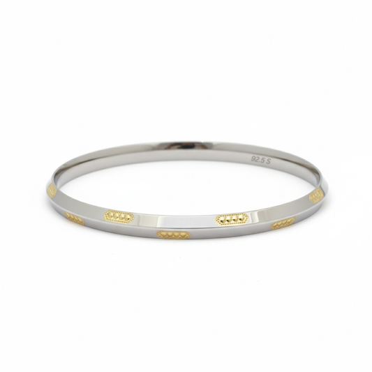 Silver Premium Gold polish Designer Unisex kada (bracelet)