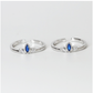 Silver Blue crown Toe ring