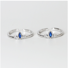 Silver Blue crown Toe ring