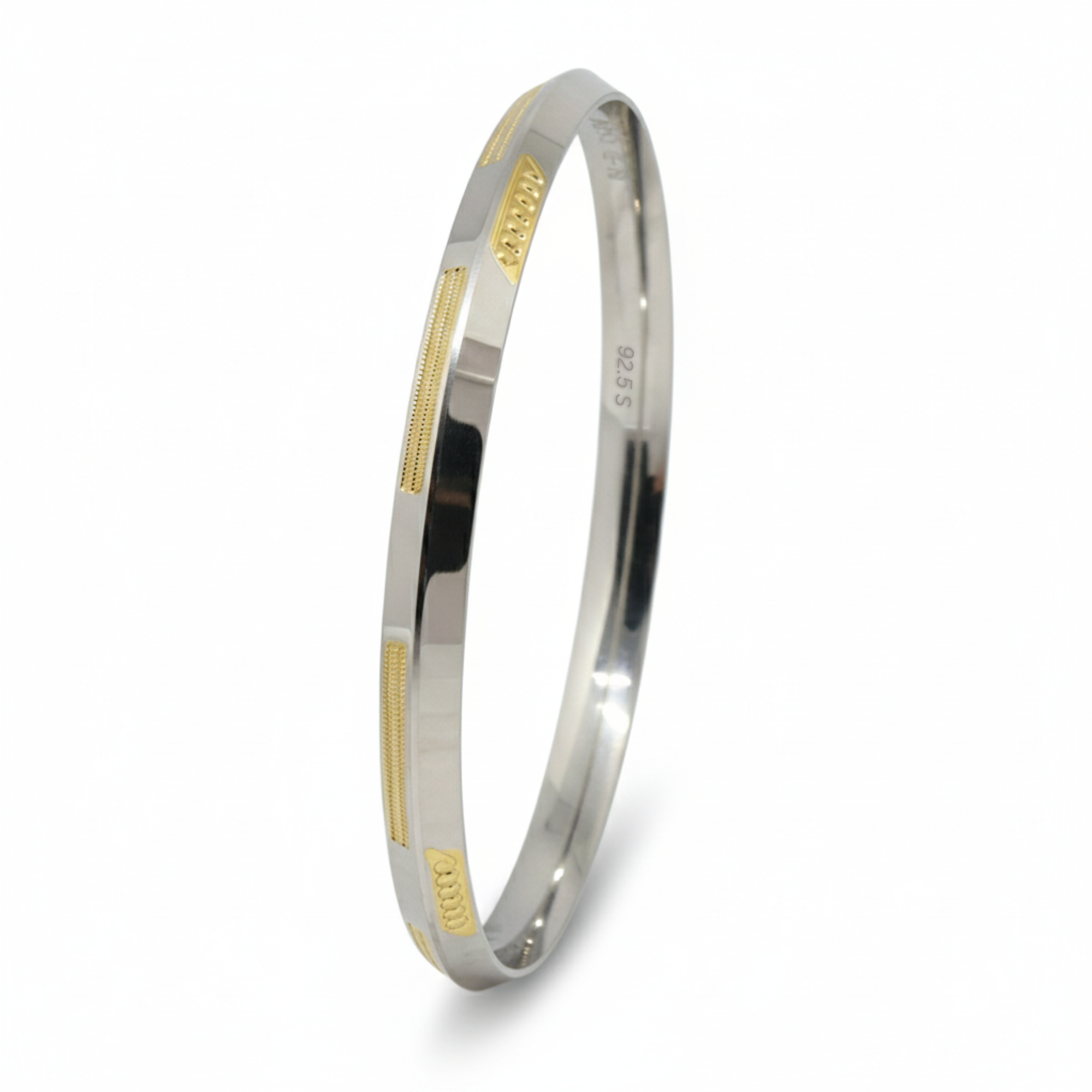 Silver Elegant Classic Gold Mens Bracelet (kada) for him