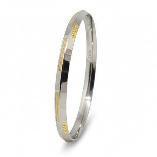 Silver Elegant Classic Gold Mens Bracelet (kada) for him