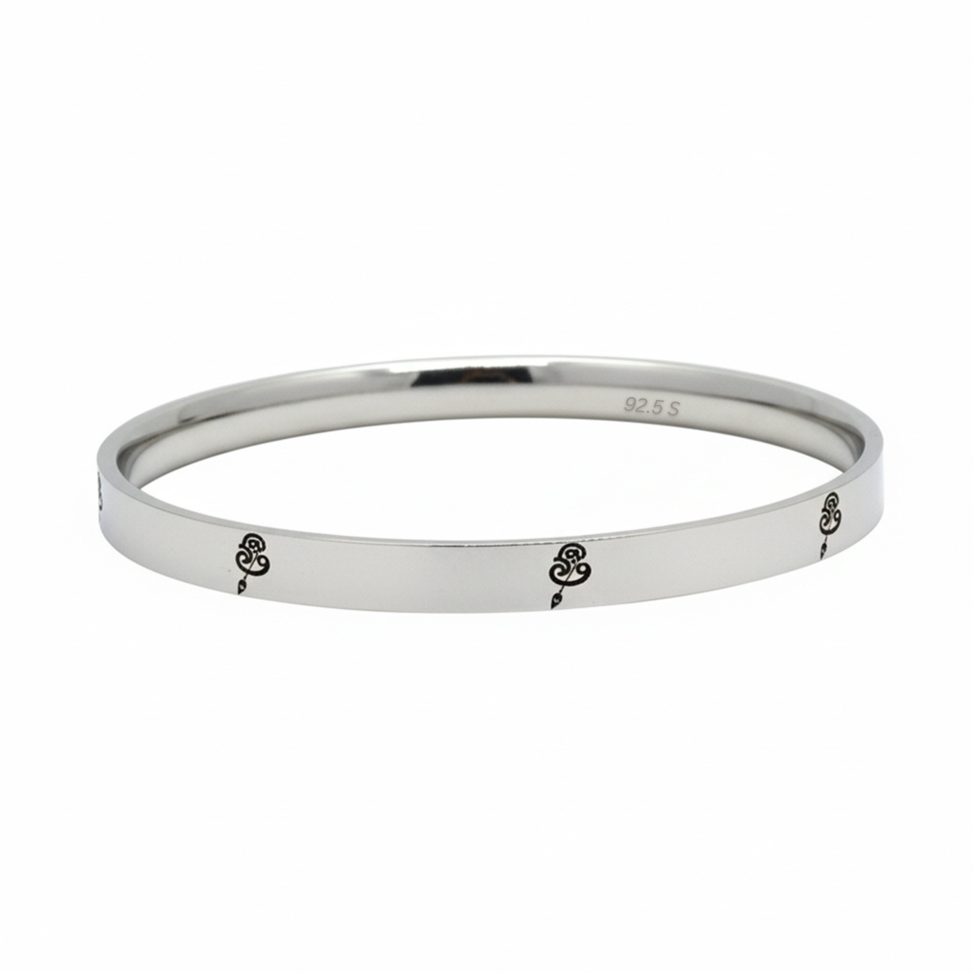 Sacred 925 Silver Kada with Tamil Om Symbol