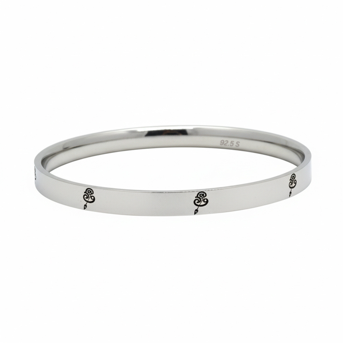 Sacred 925 Silver Kada with Tamil Om Symbol