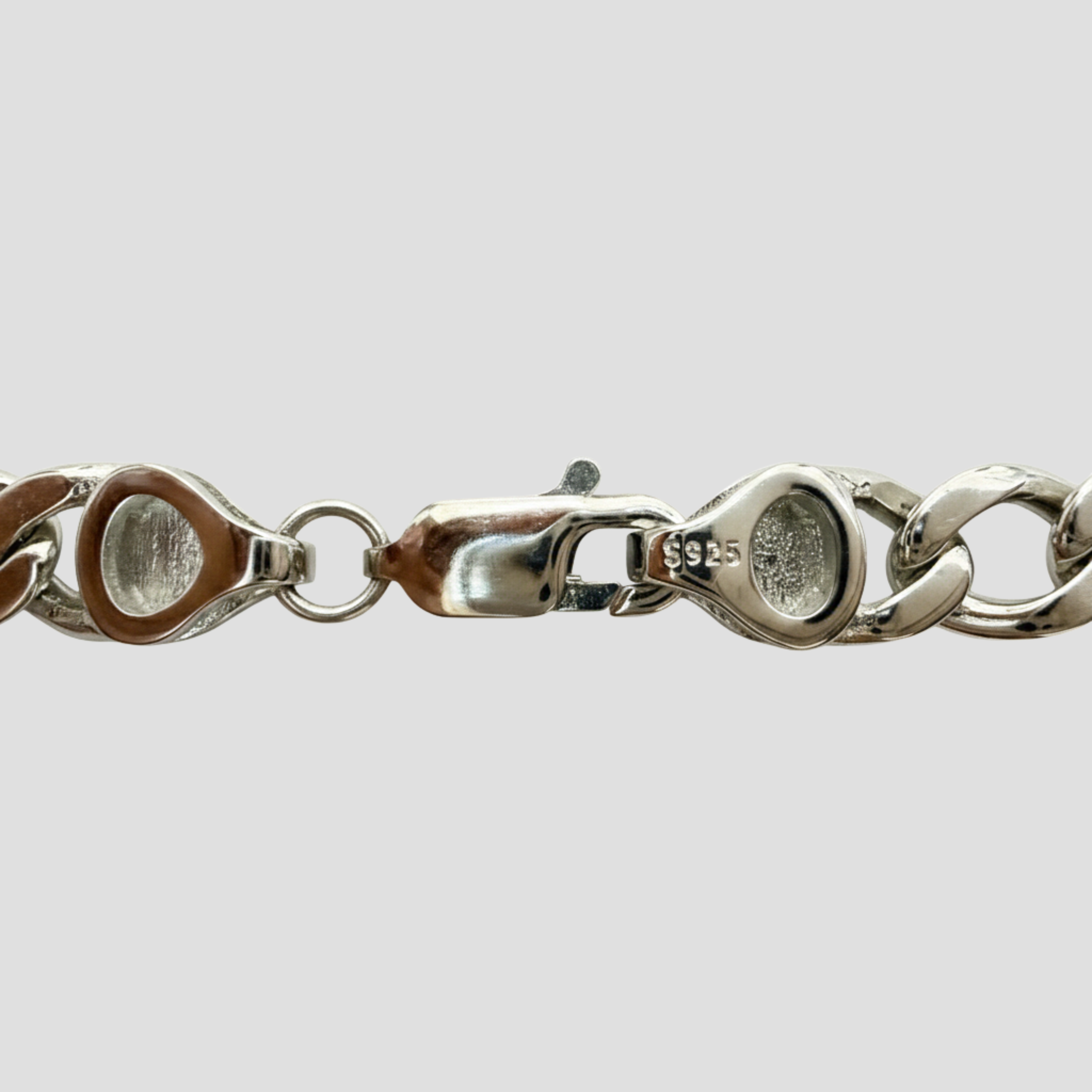 Silver Designer dual tone rose gold chain bracelet for men
