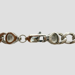 Silver Noir Wave Style Link Bracelet For Him