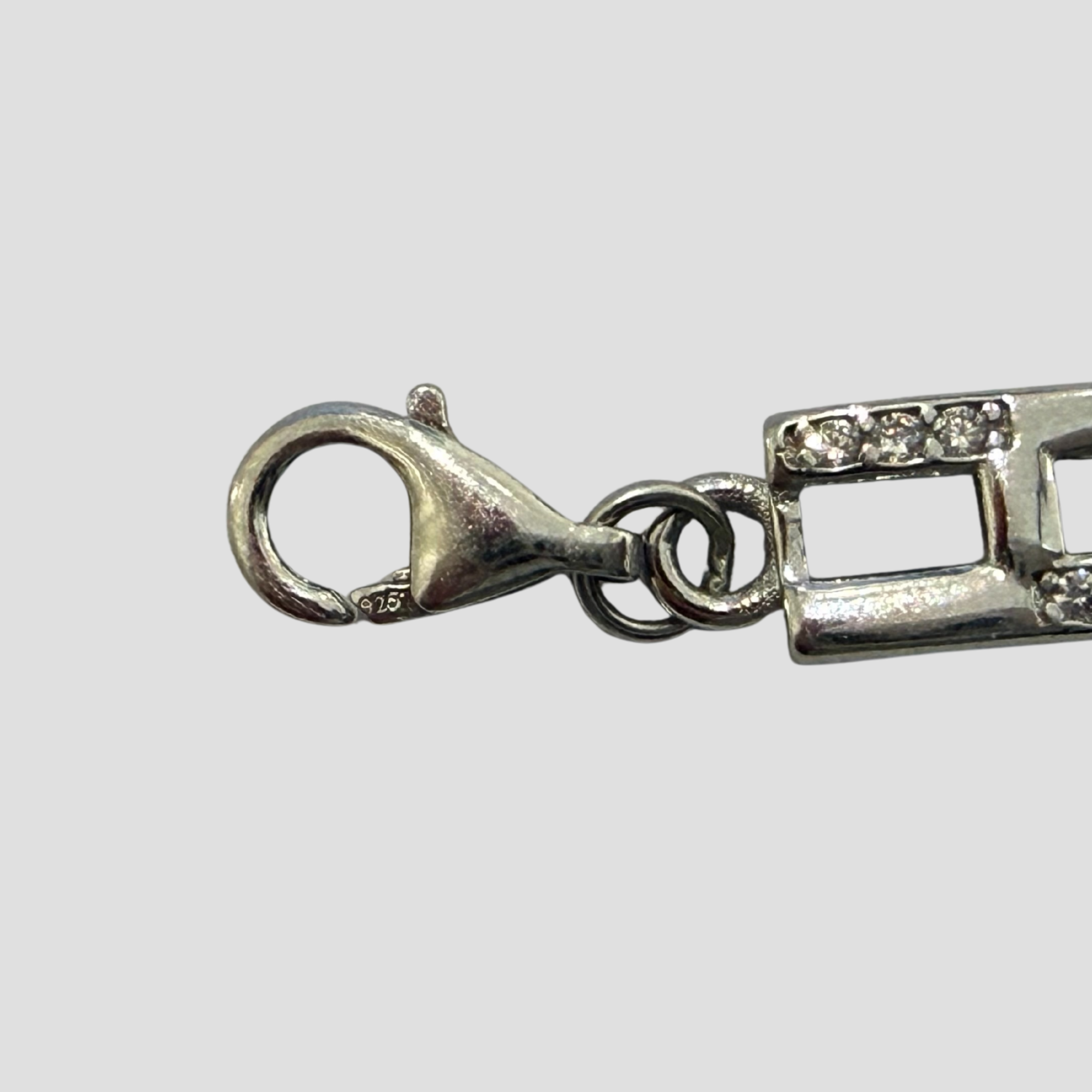 Silver Iris Blossom Inlay Link Bracelet for Him