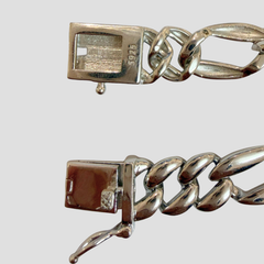 925 Silver Men's Classic figaro link chain Bracelet