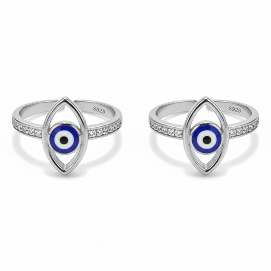 Silver Daisy Flawless Evil Eye Toe Ring