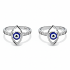 Silver Daisy Flawless Evil Eye Toe Ring