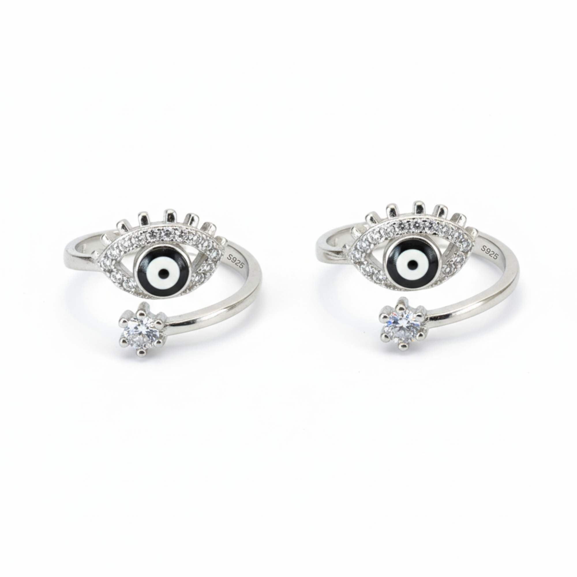 Silver Classic Evil Eye Shield Toe Ring for Her