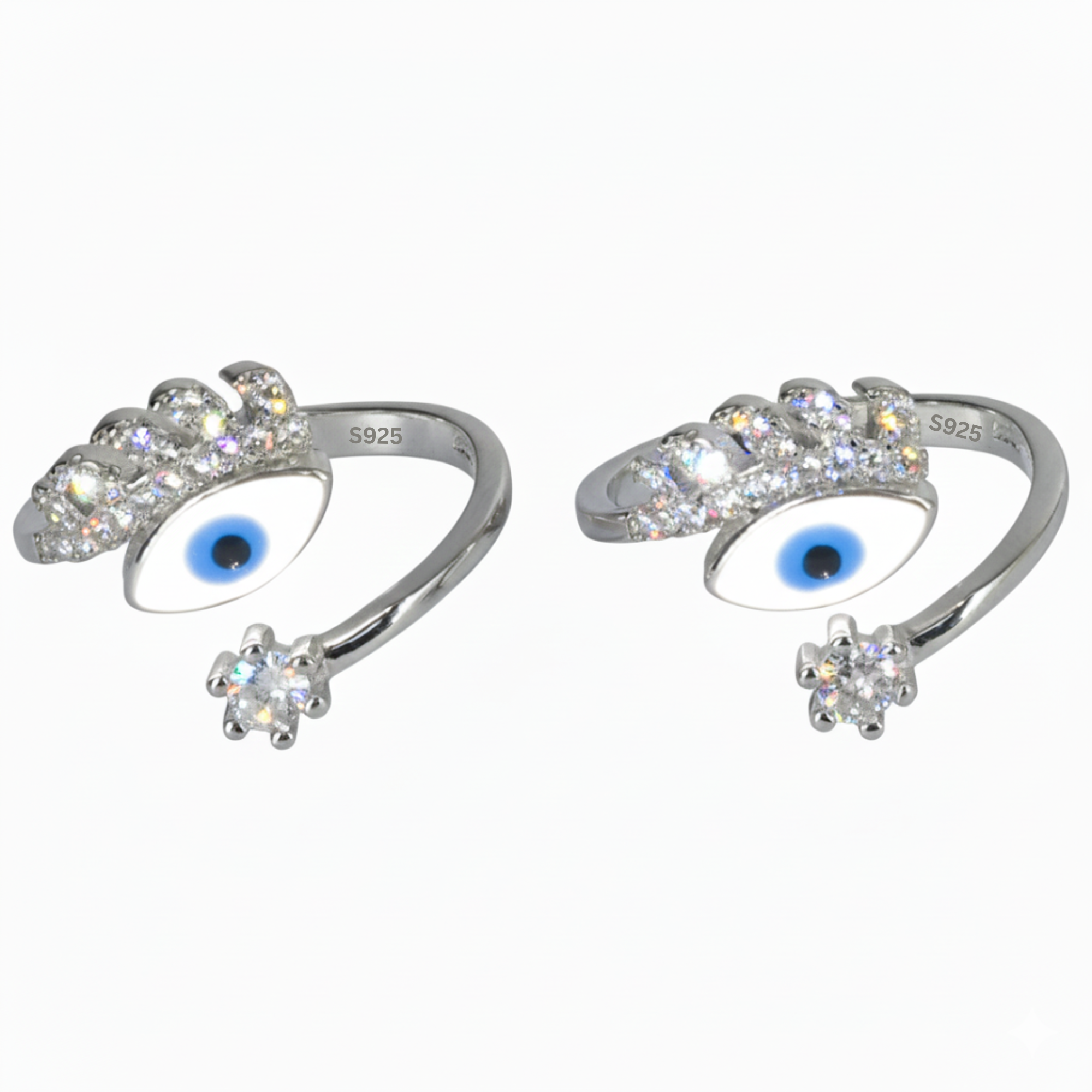 Silver Blue Evil Eye Protection Toe Ring