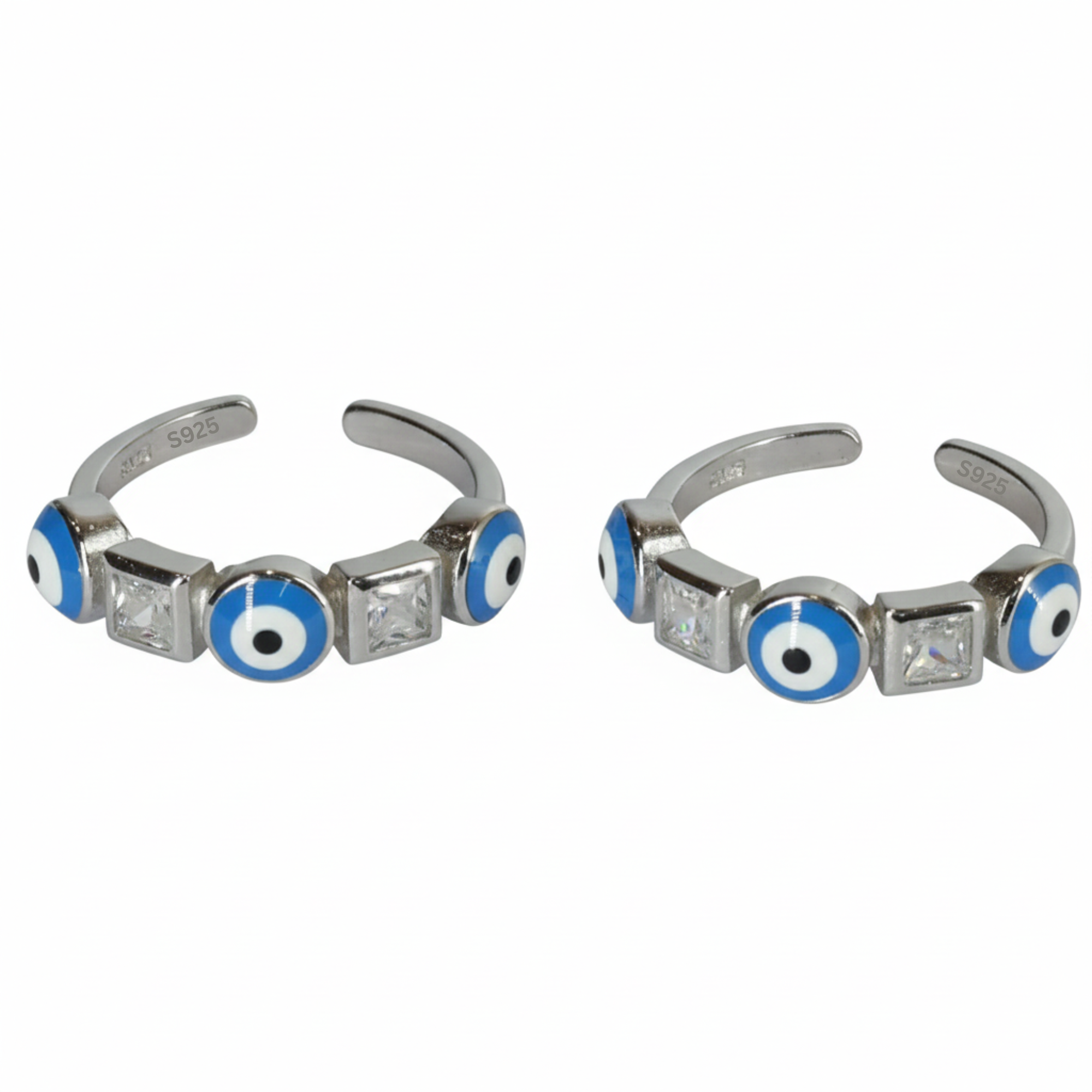 Silver Daisy Protective Evil Eye Charms Toe Ring