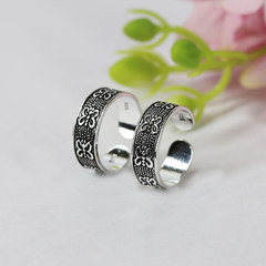 Silver Butterfly Oxidised Toe ring