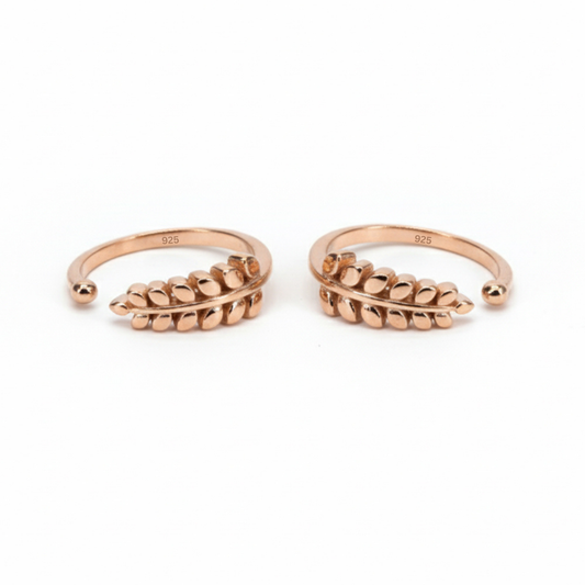 Rose Gold Leaf Toe Ring