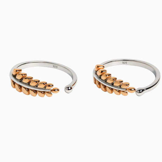 Gold Intricate Palm Leaf Design Toe Ring