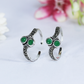 Silver Garland Green Toe Ring