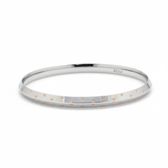 Silver Architect Rose gold Dots Mens bracelet (Kada) for him