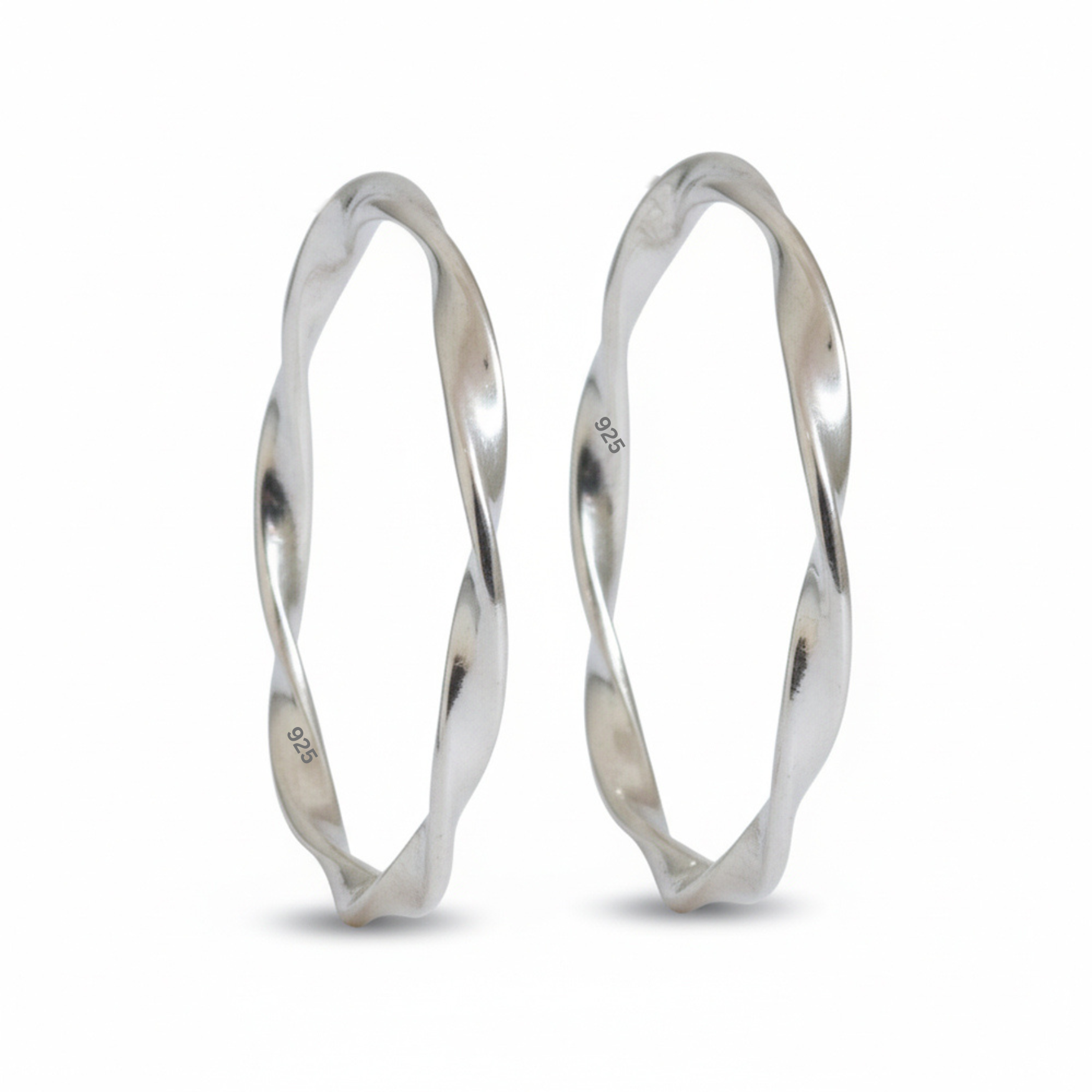 Silver Twisted Baby kada with Rhodium polish