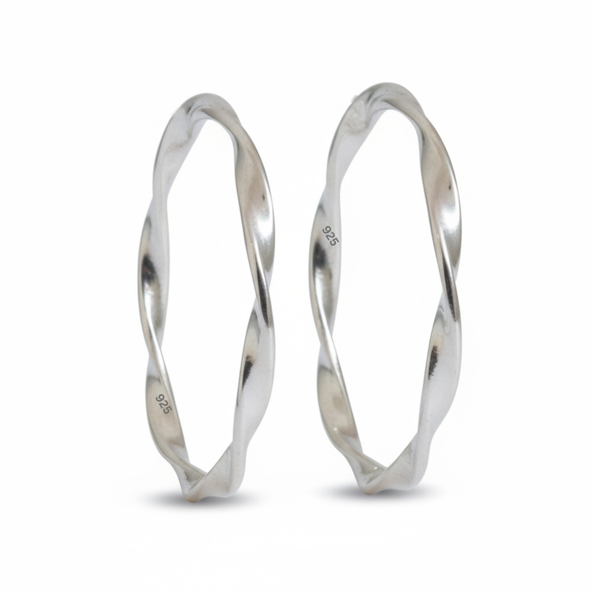 Silver Twisted Baby kada with Rhodium polish