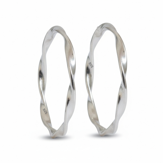 Silver Twisted Baby kada with Rhodium polish