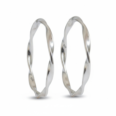 Silver Twisted Baby kada with Rhodium polish