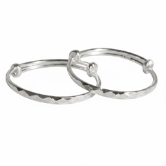 999 Pure Silver Auspicious Om Engraved Adjustable Baby Bracelet