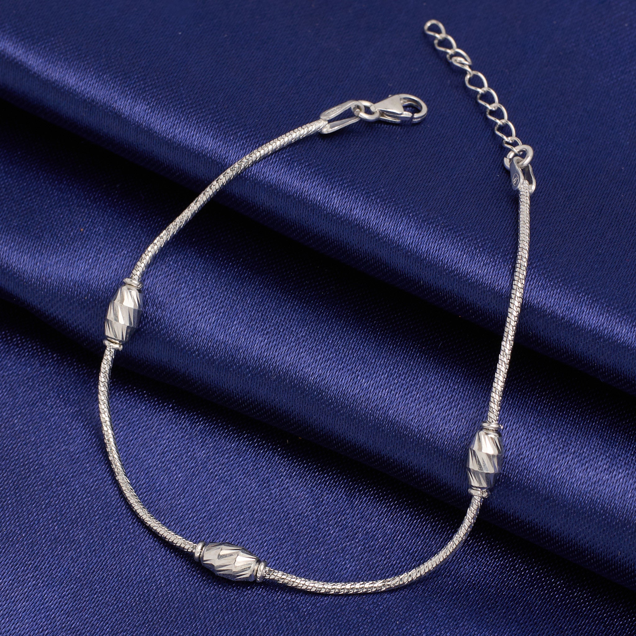 Silver Twisted Bead Bracelet