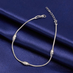 Silver Twisted Bead Bracelet