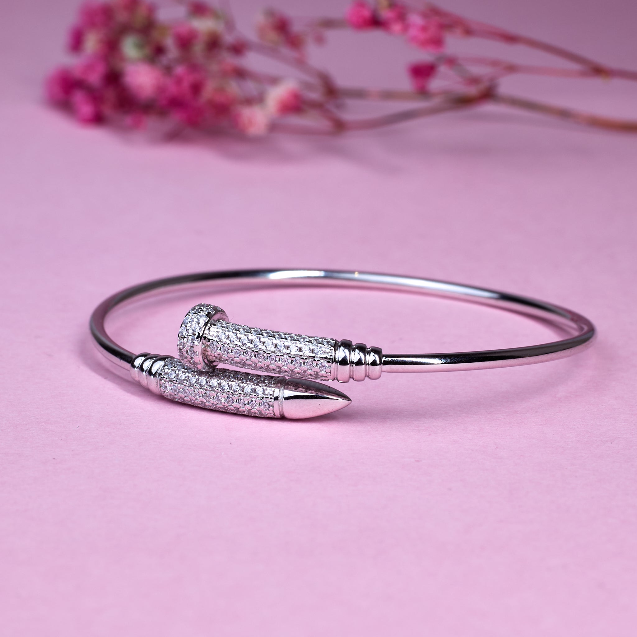 Silver Nail Cuff Hand Bracelet for Her