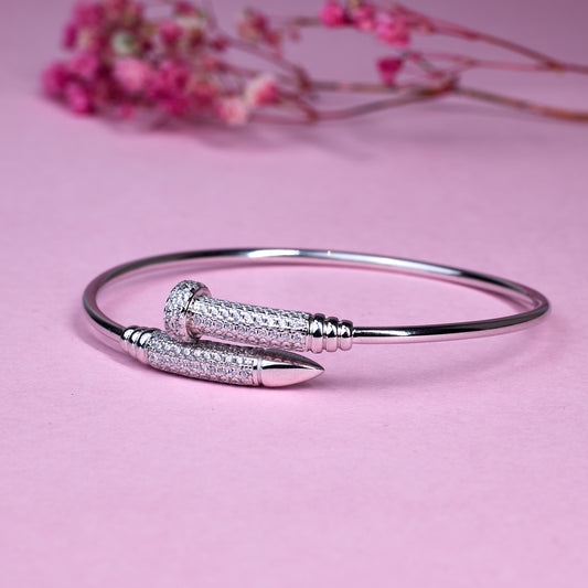 Silver Nail Cuff Hand Bracelet for Her