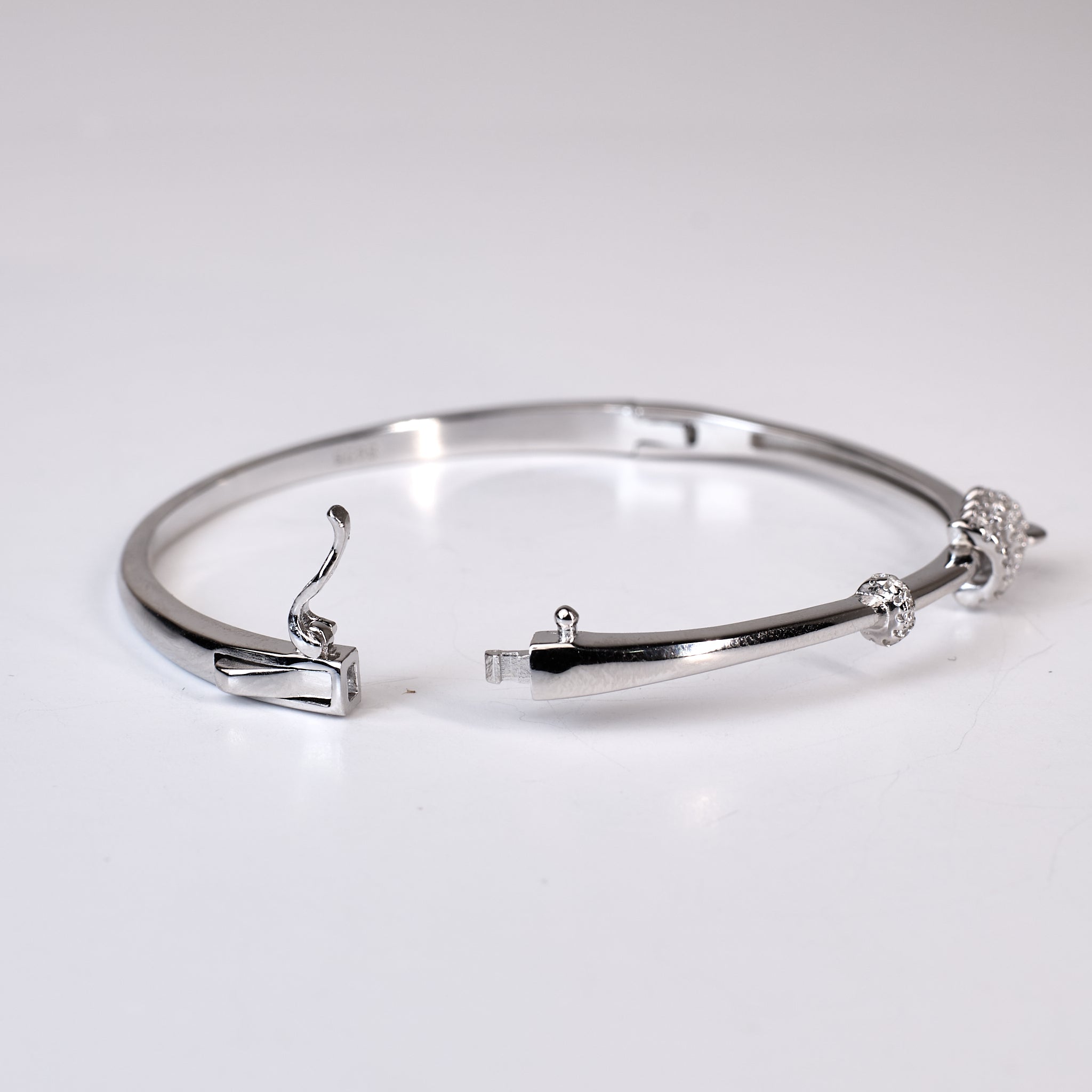 Silver Pave Coil Bracelet For Her