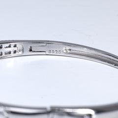 Silver Princess Cut Halo Bracelet For Her