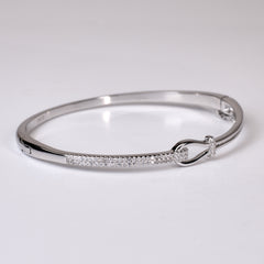 Silver Chic Pave Nautical Hook Bracelet For Her