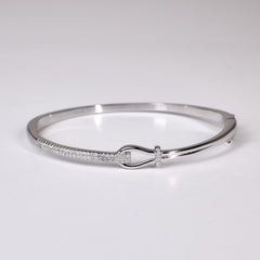 Silver Chic Pave Nautical Hook Bracelet For Her