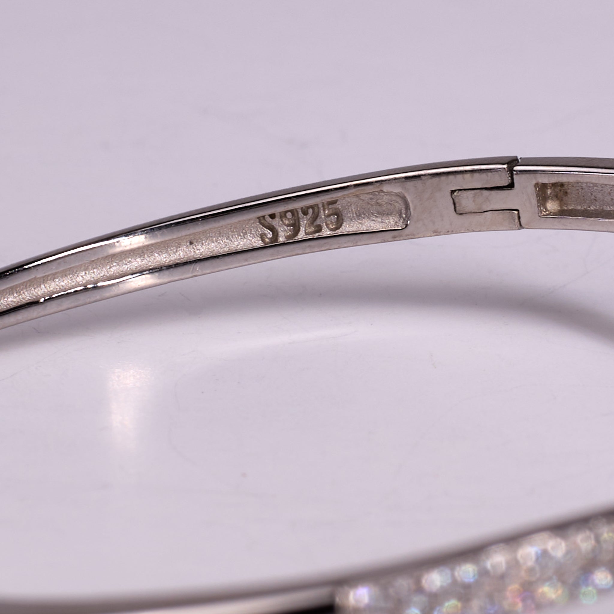 Silver Elegant V-shaped CZ Diamond studded Statement Bracelet