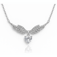 Silver Angel Wings Heart Chain Pendant