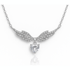 Silver Angel Wings Heart Chain Pendant