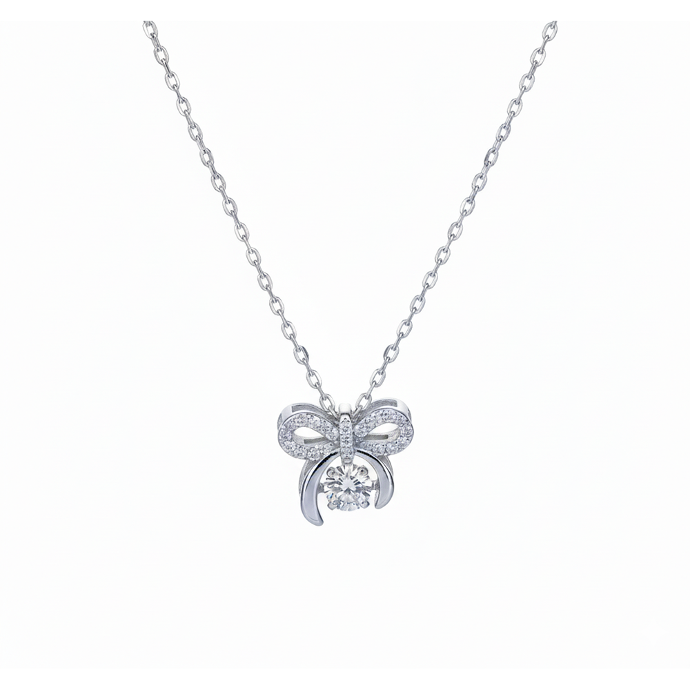 Silver Pookie Solitaire Zircon Chain Pendant